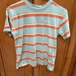 Dickies Pastel Striped Tee in Mint, Peach, and Cream